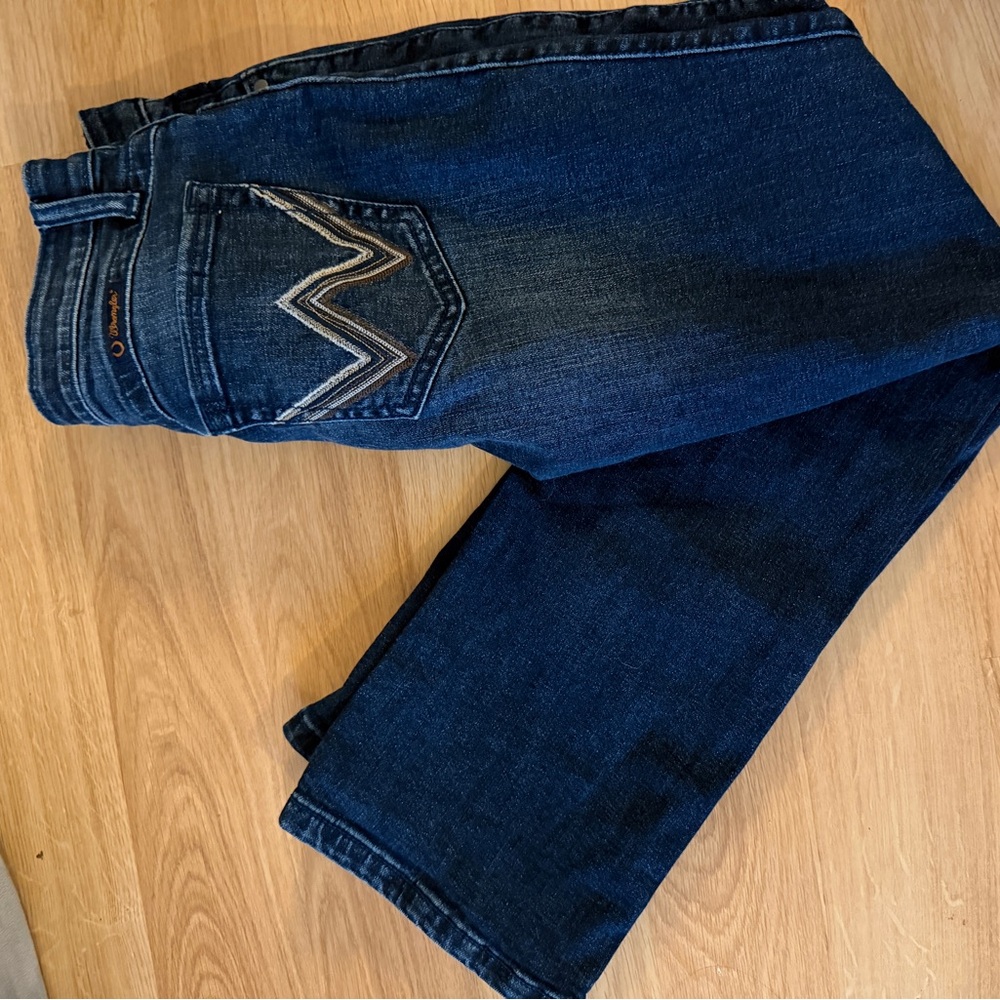 Wrangler Q Baby Dark Blue Denim Jeans - Classic Straight Boot Fit